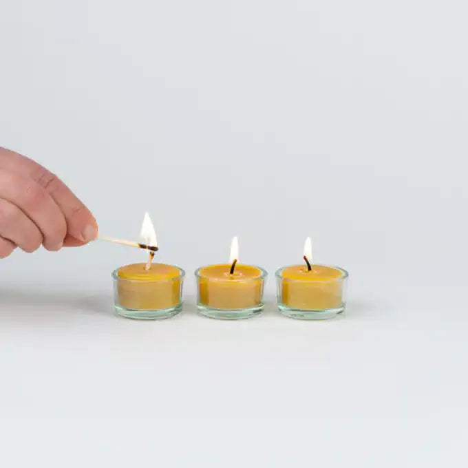 Hanna's Bees Candles Beeswax | 8 Tealight Set