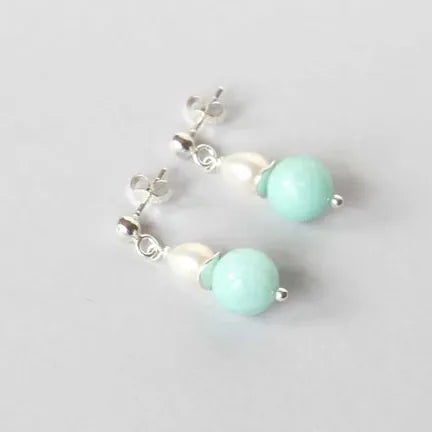 ILgemstones Amazonite | Silver Studs