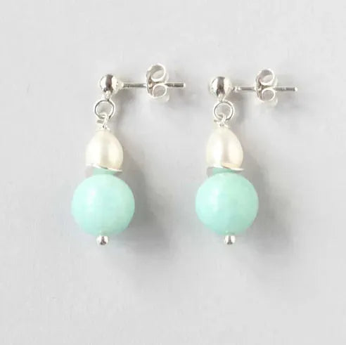 ILgemstones Amazonite | Silver Studs