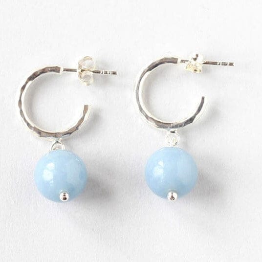 ILgemstones Angelite | Silver Hoops