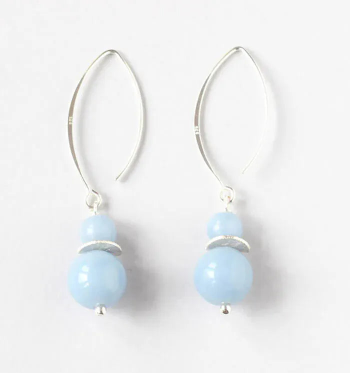 ILgemstones Beaded Drop Earrings | Angelite