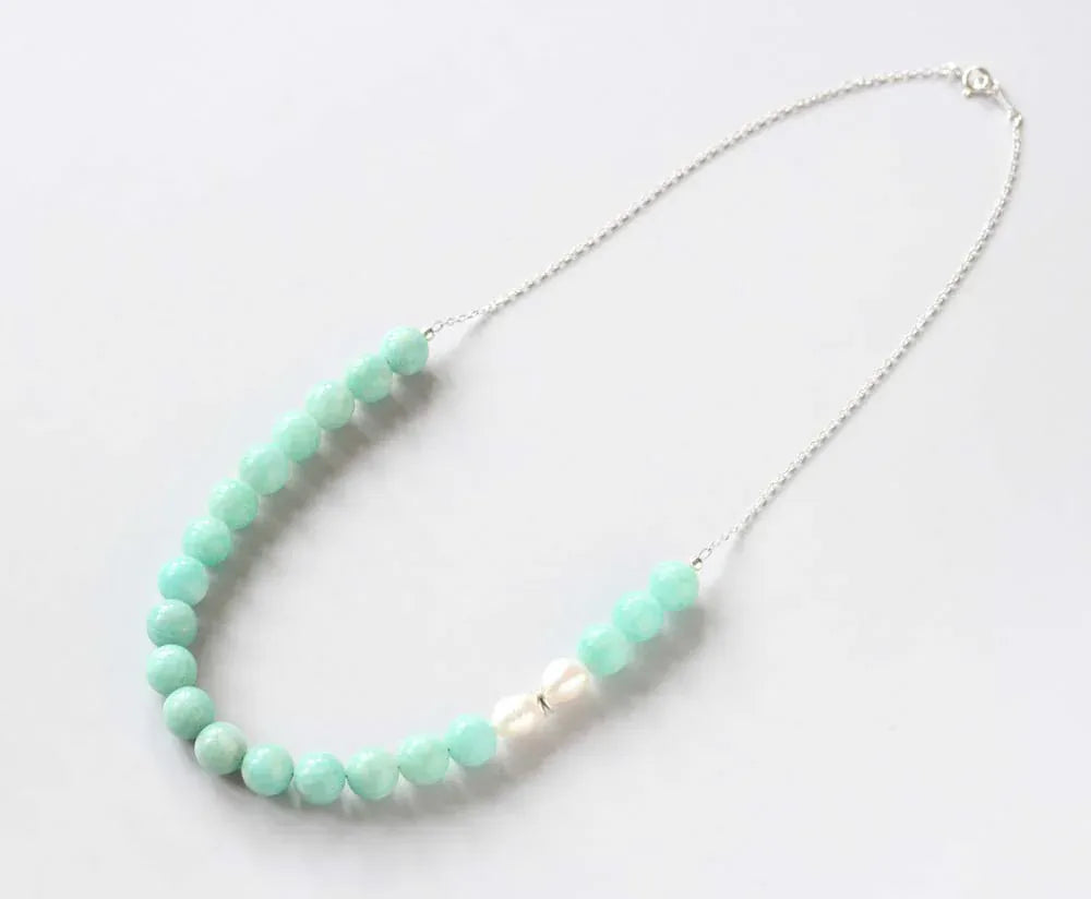 ILgemstones Beaded Necklace | Amazonite