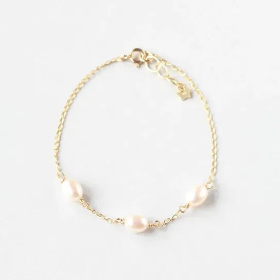 ILgemstones Bracelets/Bangles Beaded Gold Bracelet | Mother of Pearl