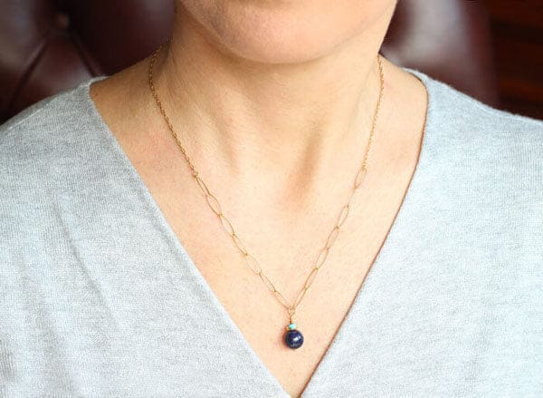 ILgemstones Delicate Gold Vermeil Necklace | Lapis Lazuli