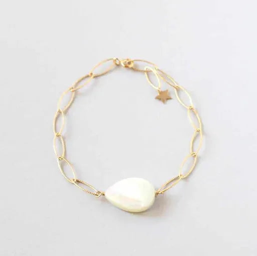 ILgemstones Gold Bracelet | Mother of Pearl