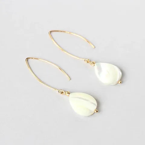 ILgemstones Gold Drop Earrings | Mother of Pearl
