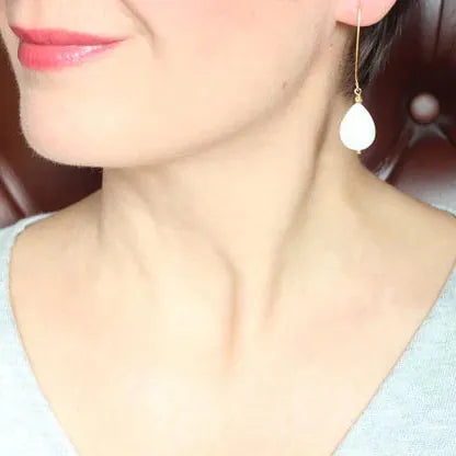 ILgemstones Gold Drop Earrings | Mother of Pearl