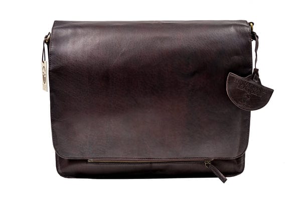 Tinnakeenly Leathers Large Satchel Bag - Brown
