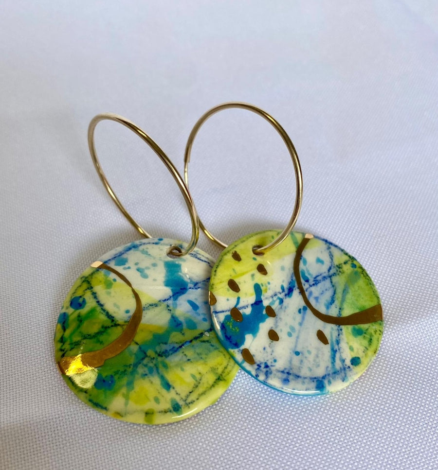 Wear Your Art | Drop Earrings Red Green Small