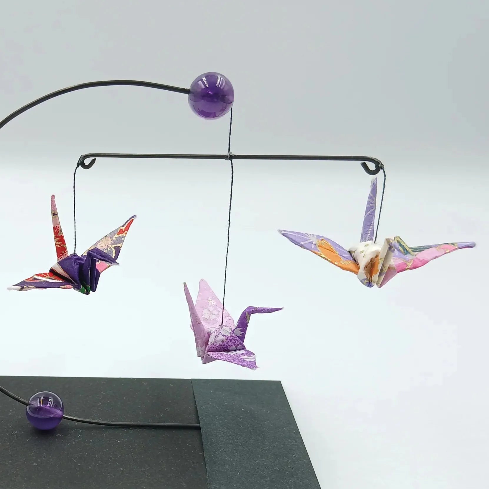 Japanese Papercraft Amethyst | Mini Crane Mobile