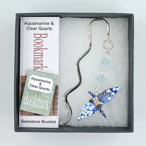 Japanese Papercraft Aquamarine & Sodalite | Crane Bookmark