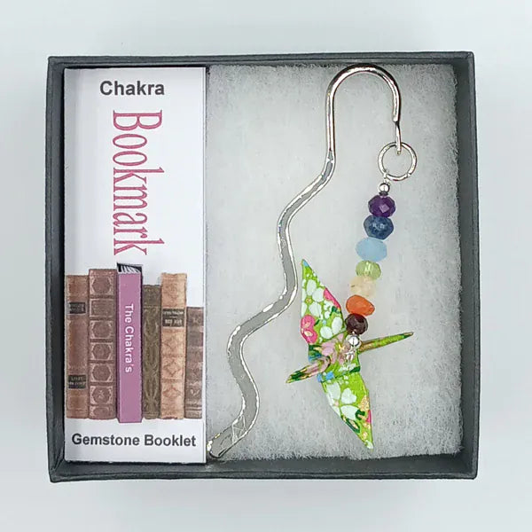 Japanese Papercraft Bright Green Chakra | Crane Bookmark