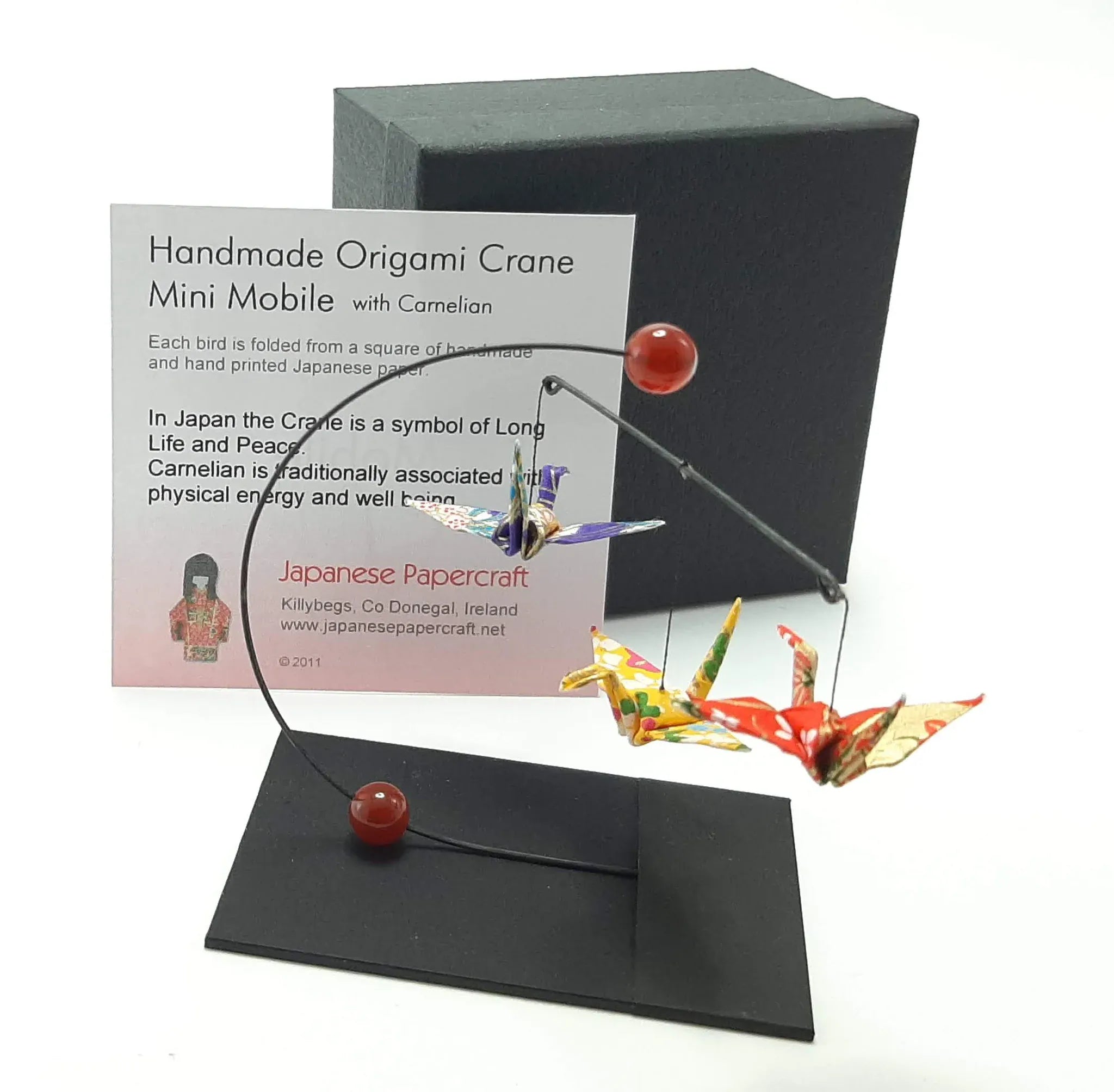 Japanese Papercraft Carnelian | Mini Crane Mobile