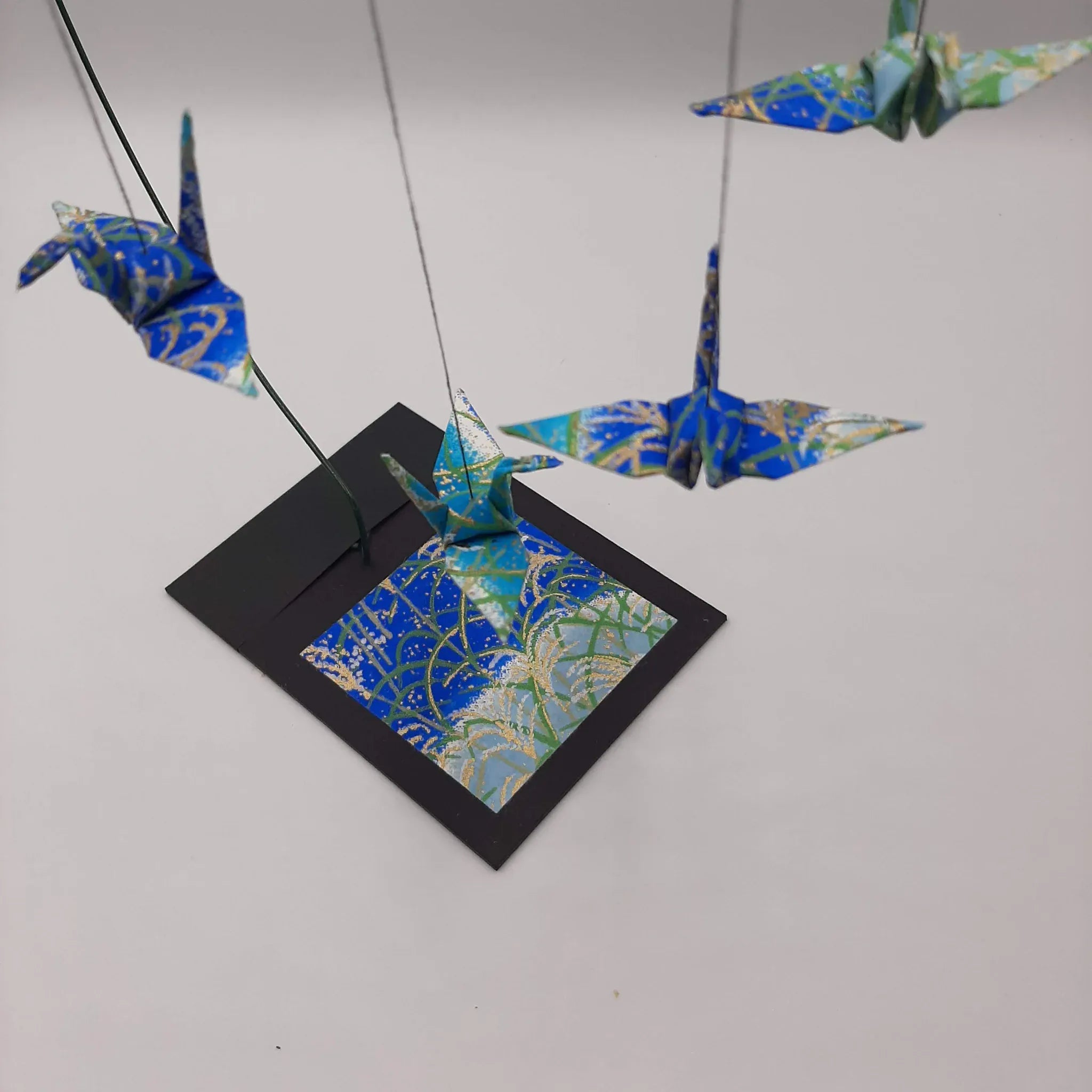 Japanese Papercraft Handmade Origami | Blue Crane Mobile