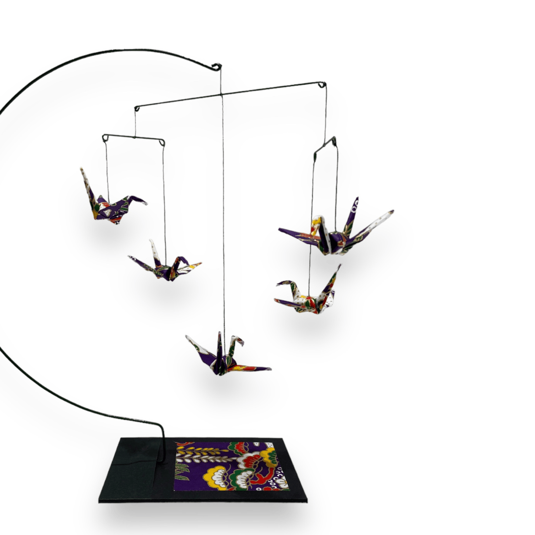 Japanese Papercraft Handmade Origami | Purple Crane Mobile