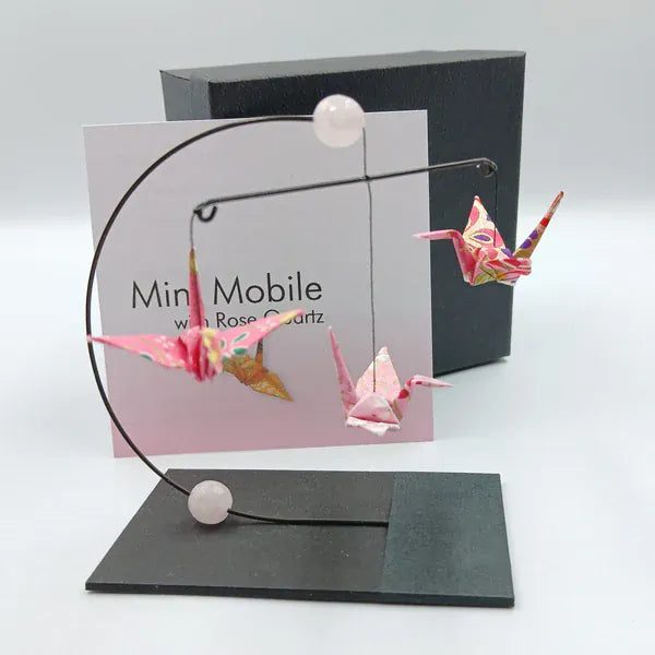 Japanese Papercraft Rose Quartz | Mini Crane Mobile