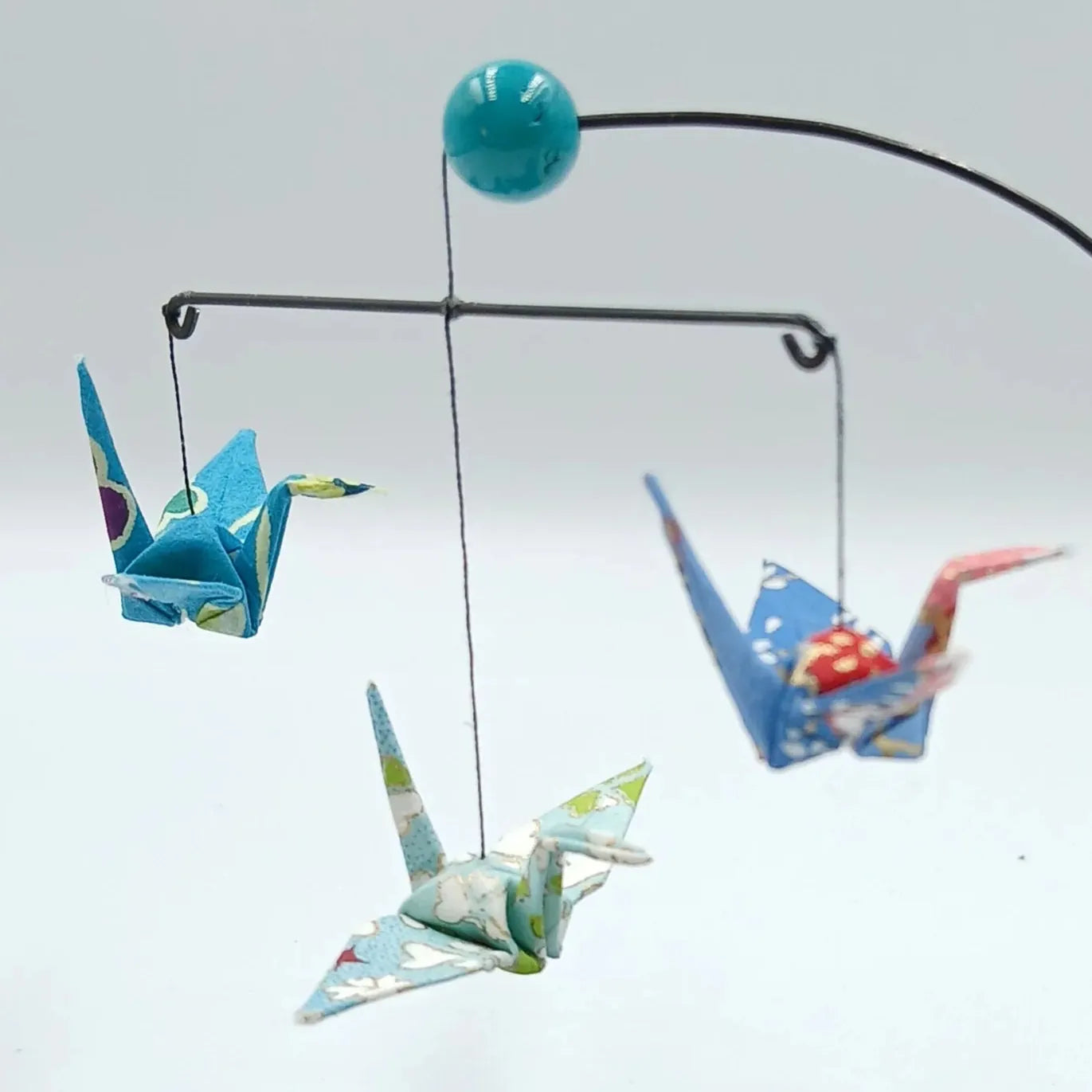 Japanese Papercraft Turquoise | Mini Crane Mobile