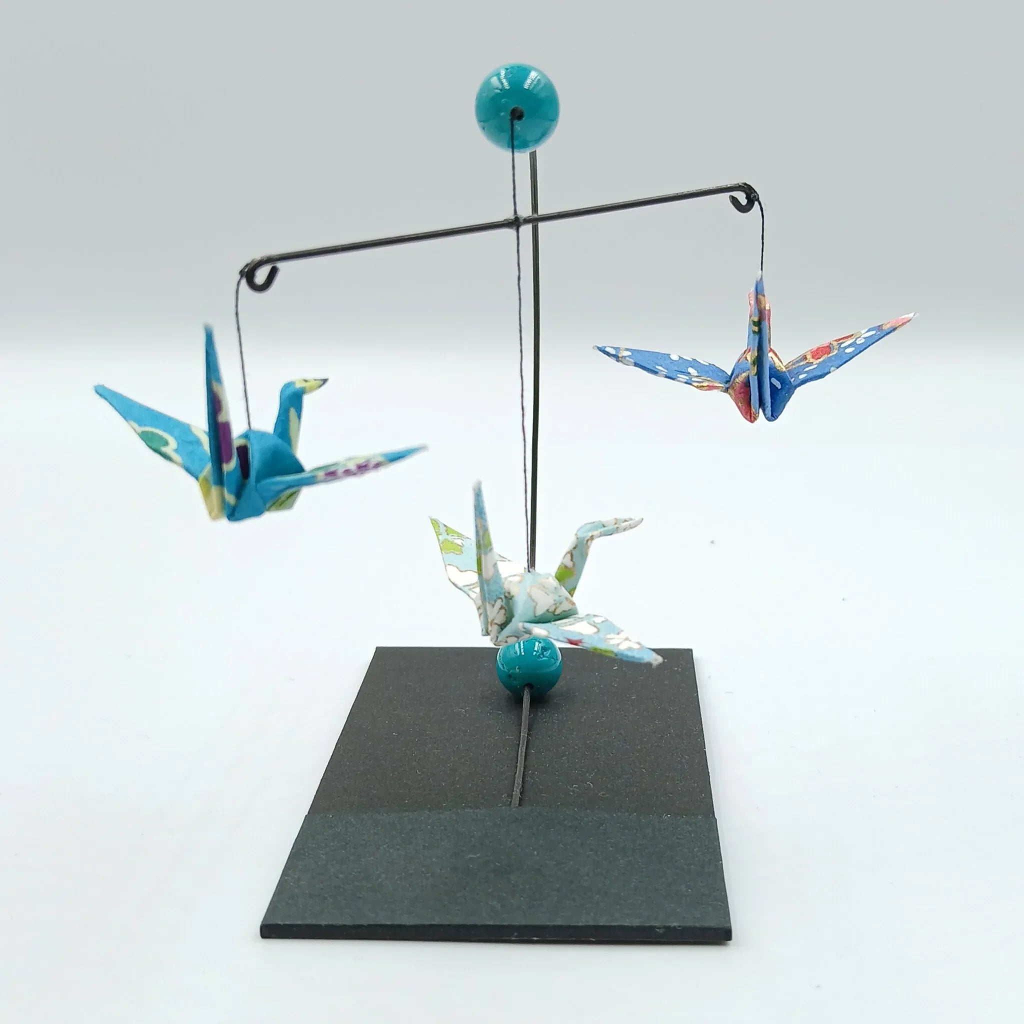 Japanese Papercraft Turquoise | Mini Crane Mobile