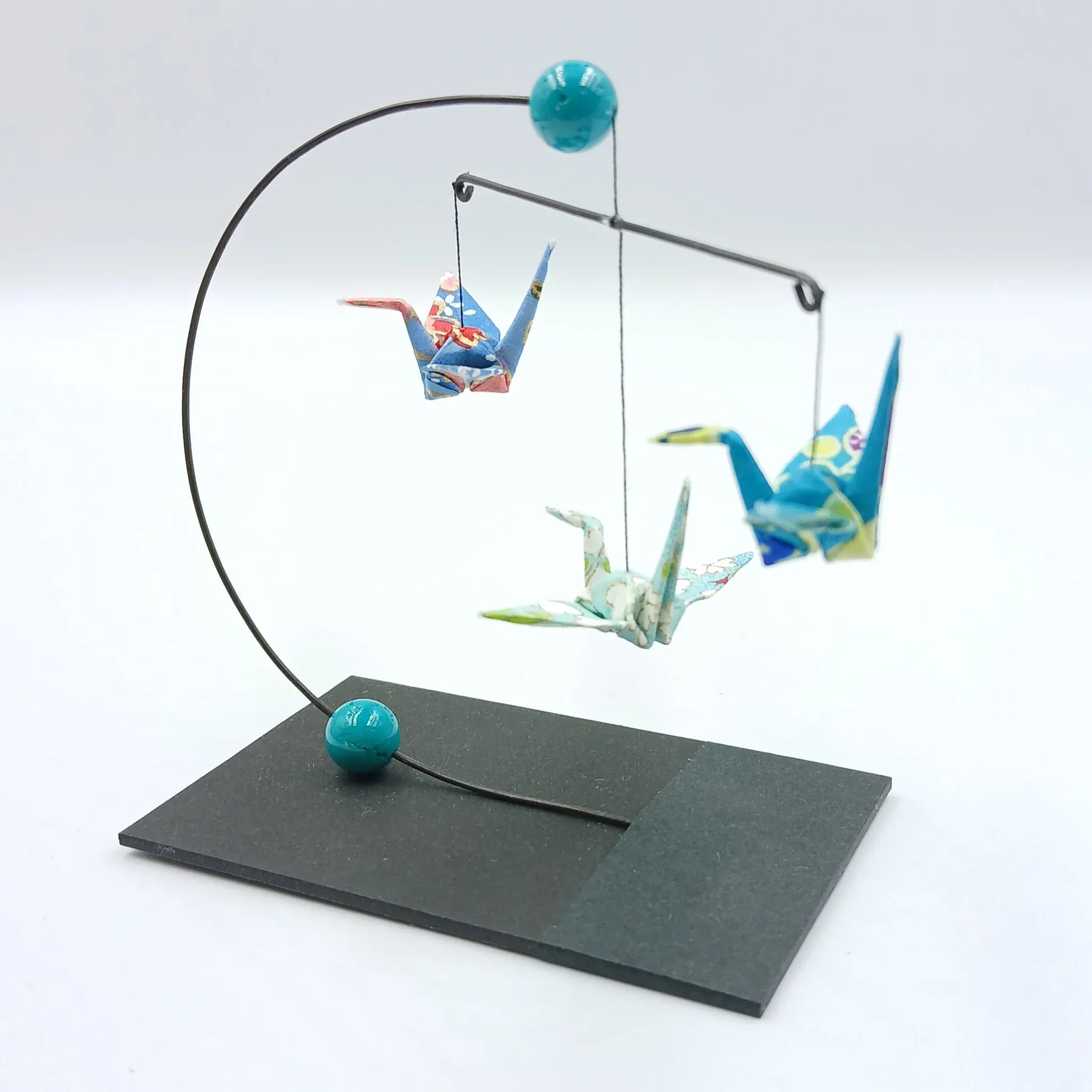 Japanese Papercraft Turquoise | Mini Crane Mobile