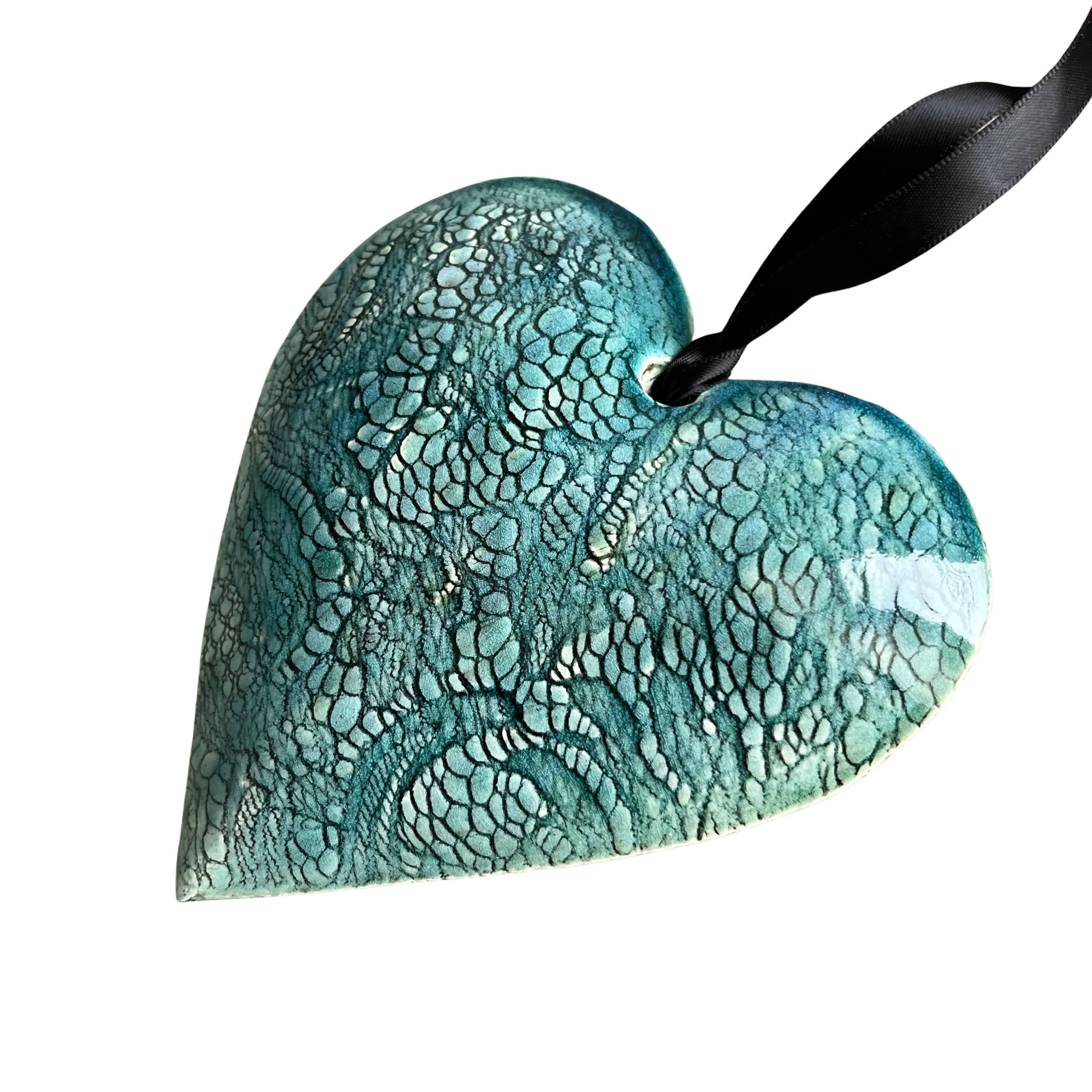 Julian Smith Blue Heart | Raku Ceramic