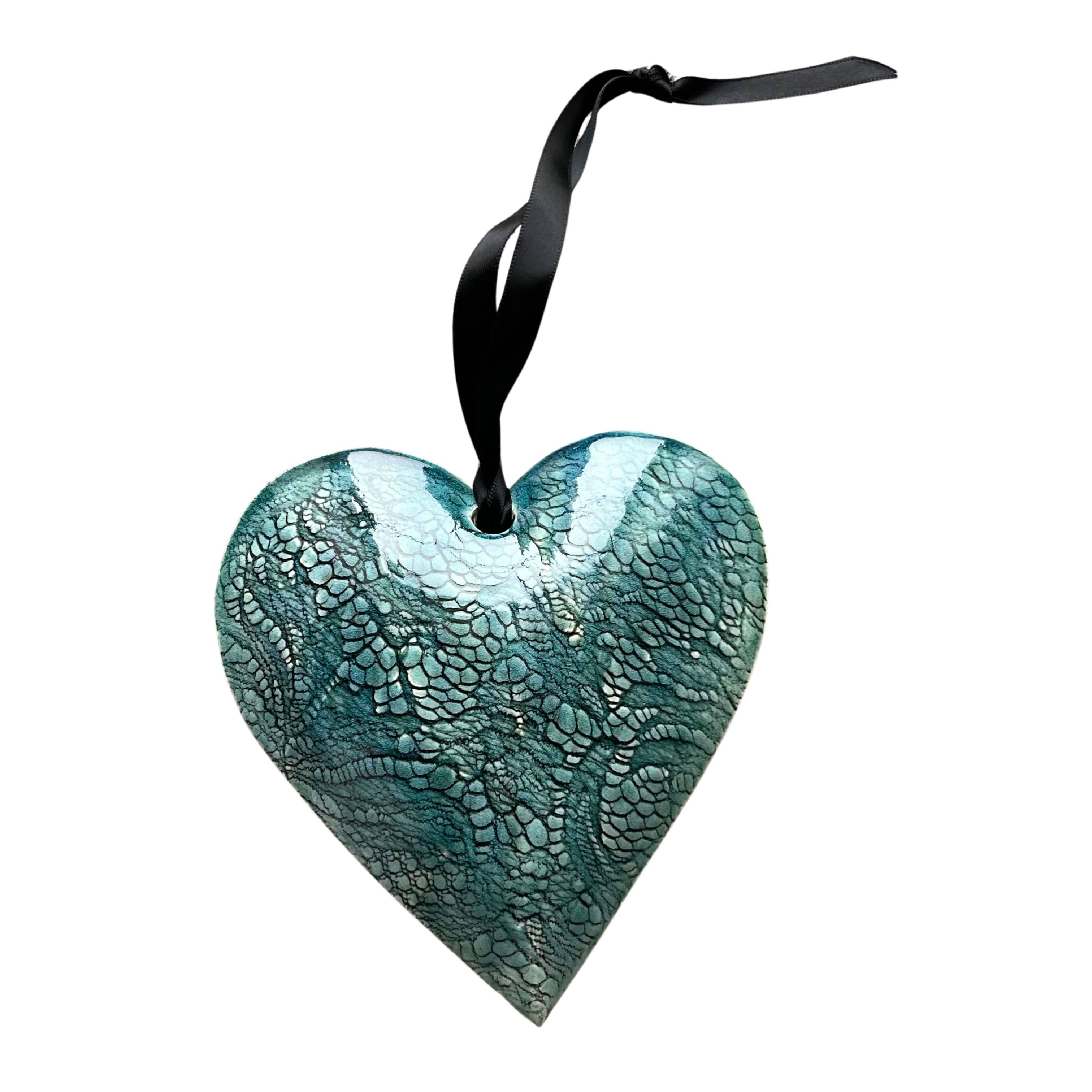 Julian Smith Blue Heart | Raku Ceramic