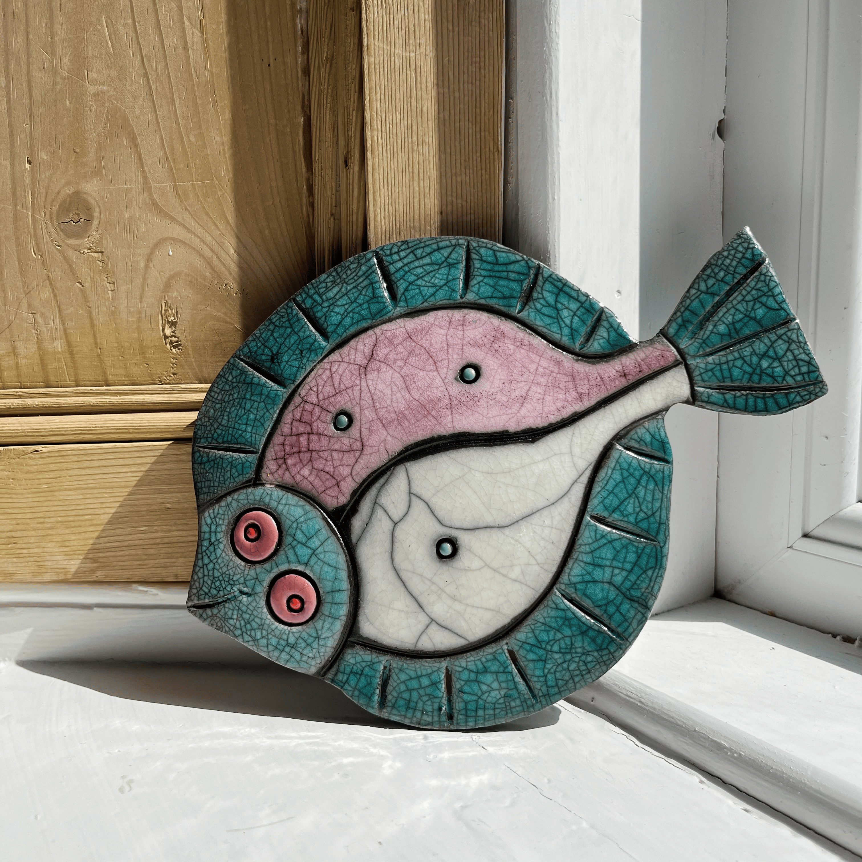 Julian Smith Large Flat Fish | Raku Ceramic
