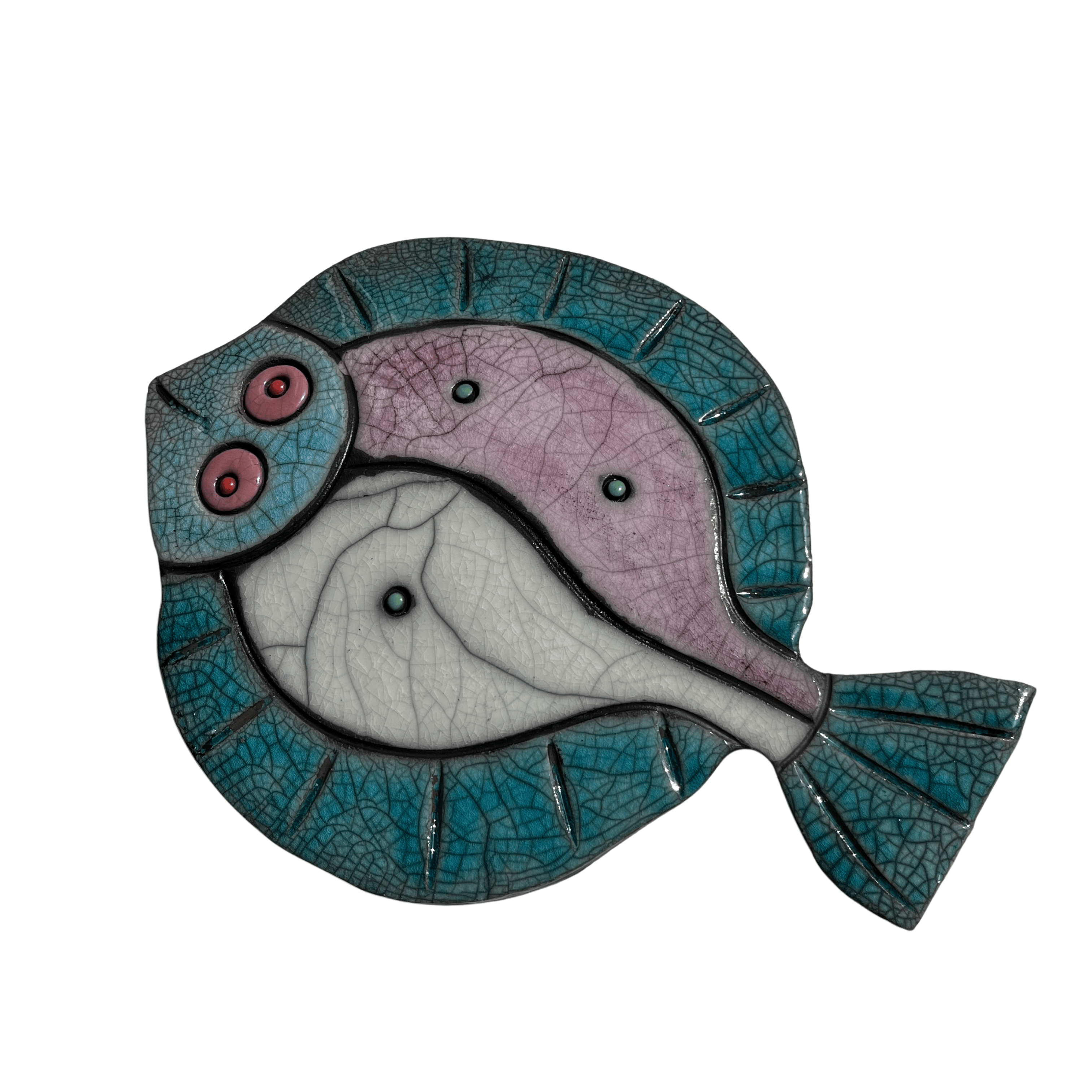 Julian Smith Large Flat Fish | Raku Ceramic