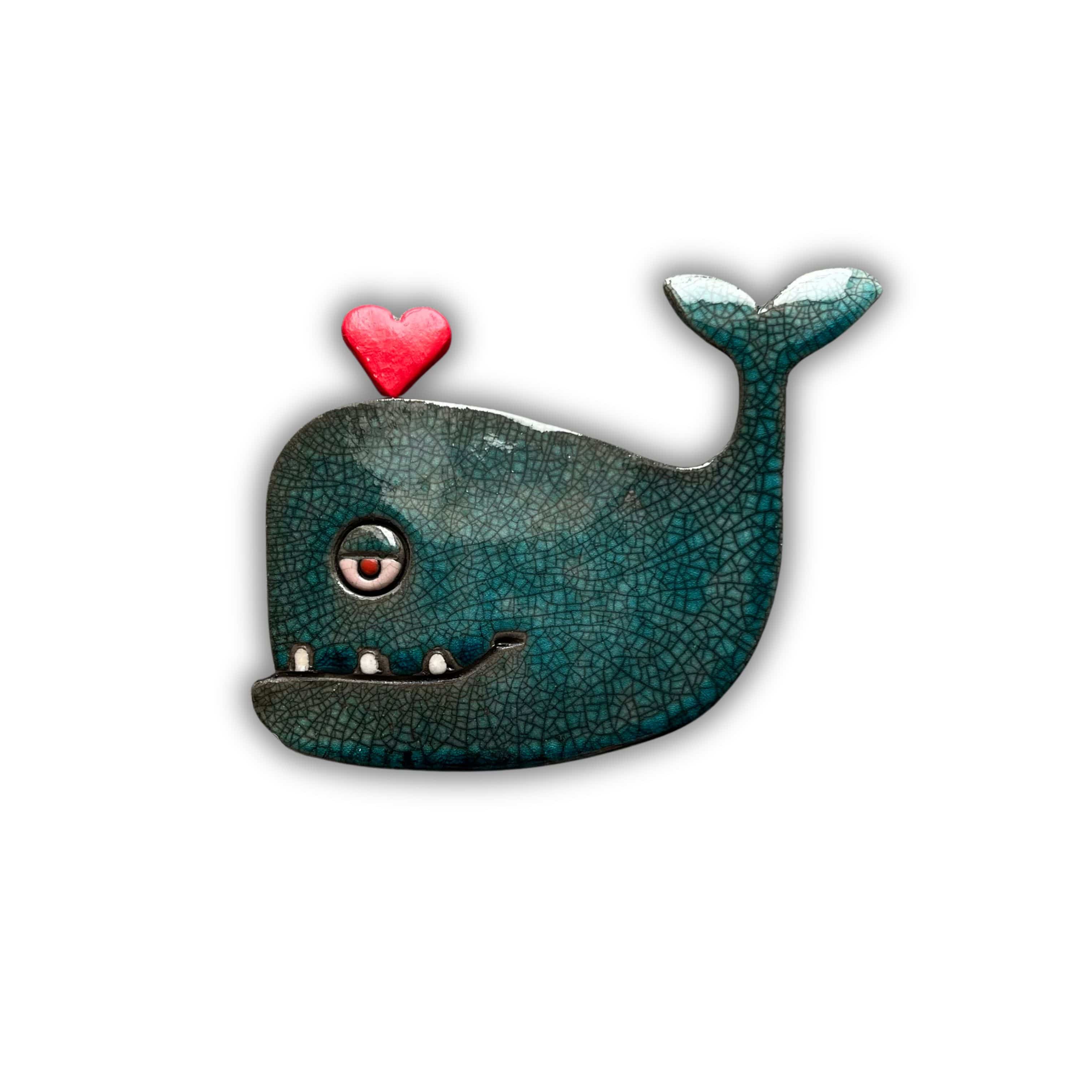 Julian Smith Whale with Heart | Raku Ceramic