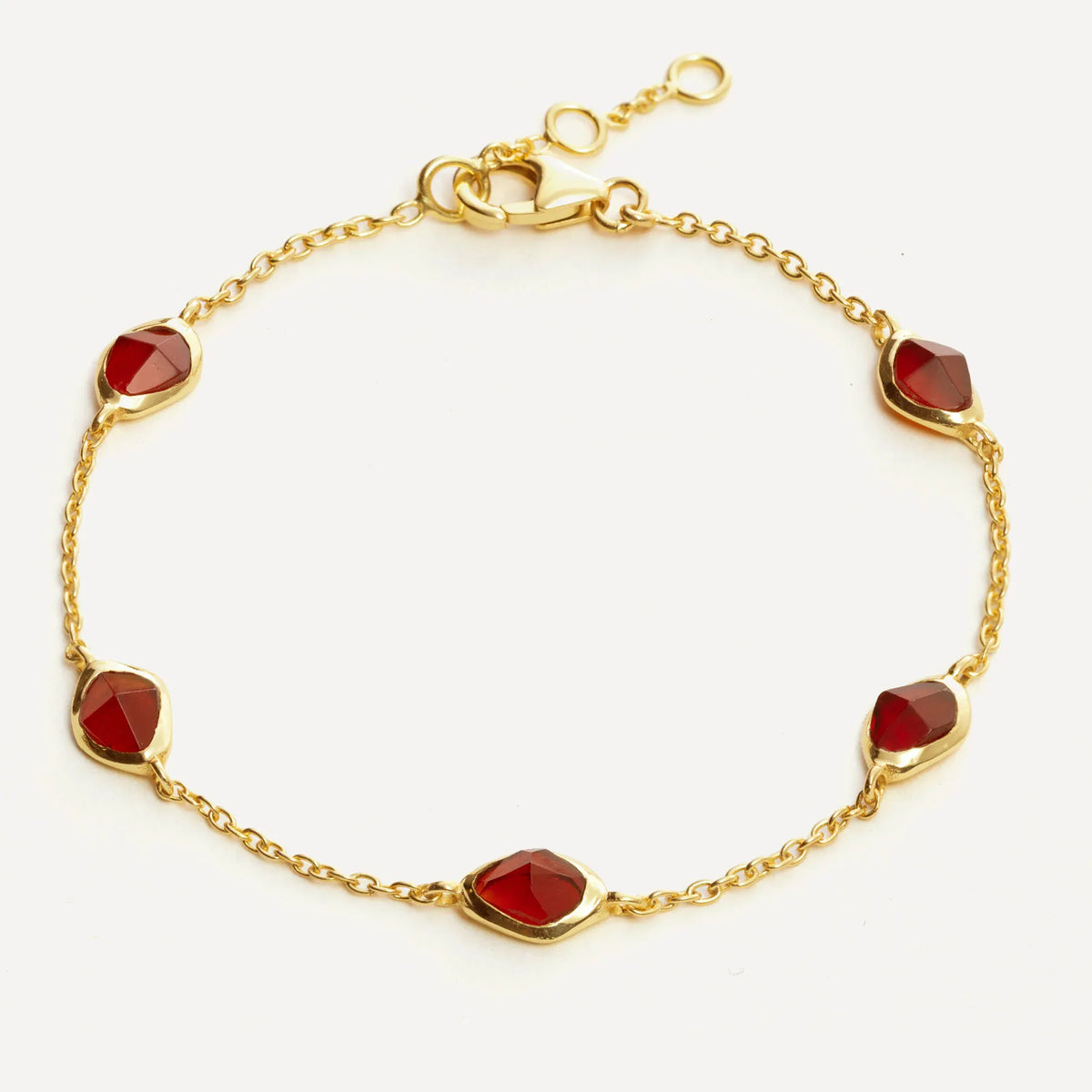 Juvi Bracelets/Bangles Stepping Stone Bracelet | Garnet & Gold Vermeil