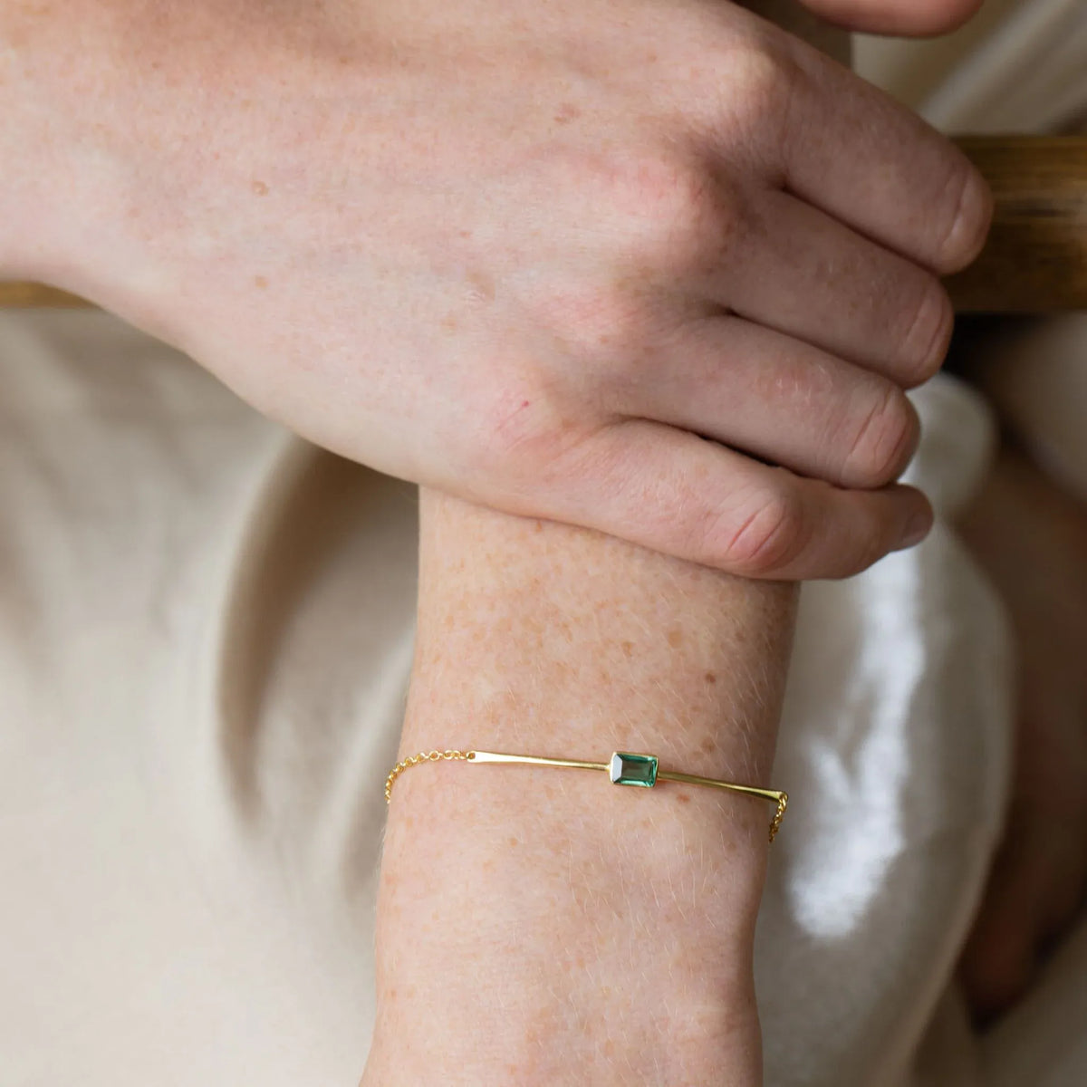Juvi Pendants/Necklaces Manhattan Bracelet | Green Tourmaline & Gold Vermeil