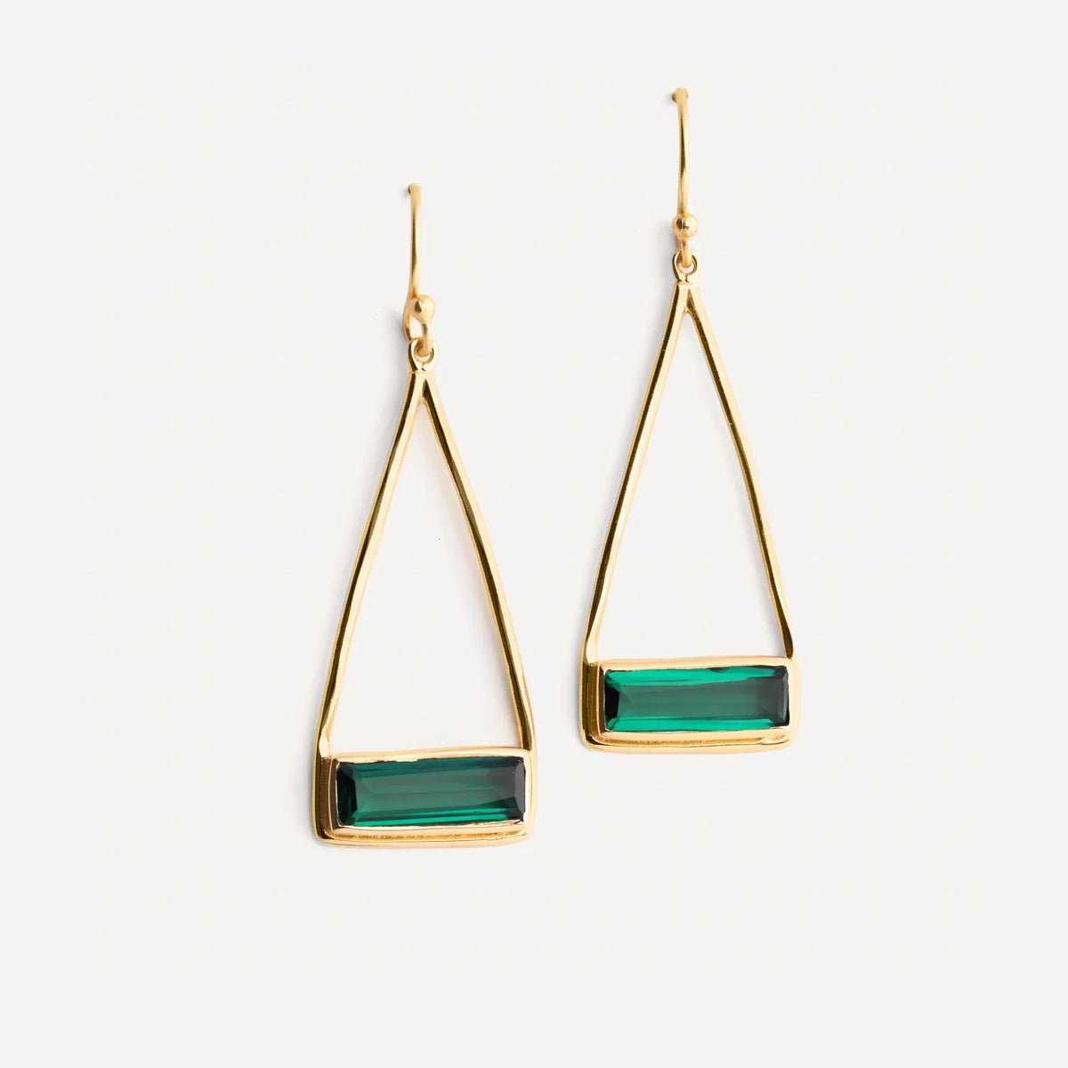 Juvi Pendants/Necklaces Manhattan Swing Earrings | Green Tourmaline & Gold Vermeil