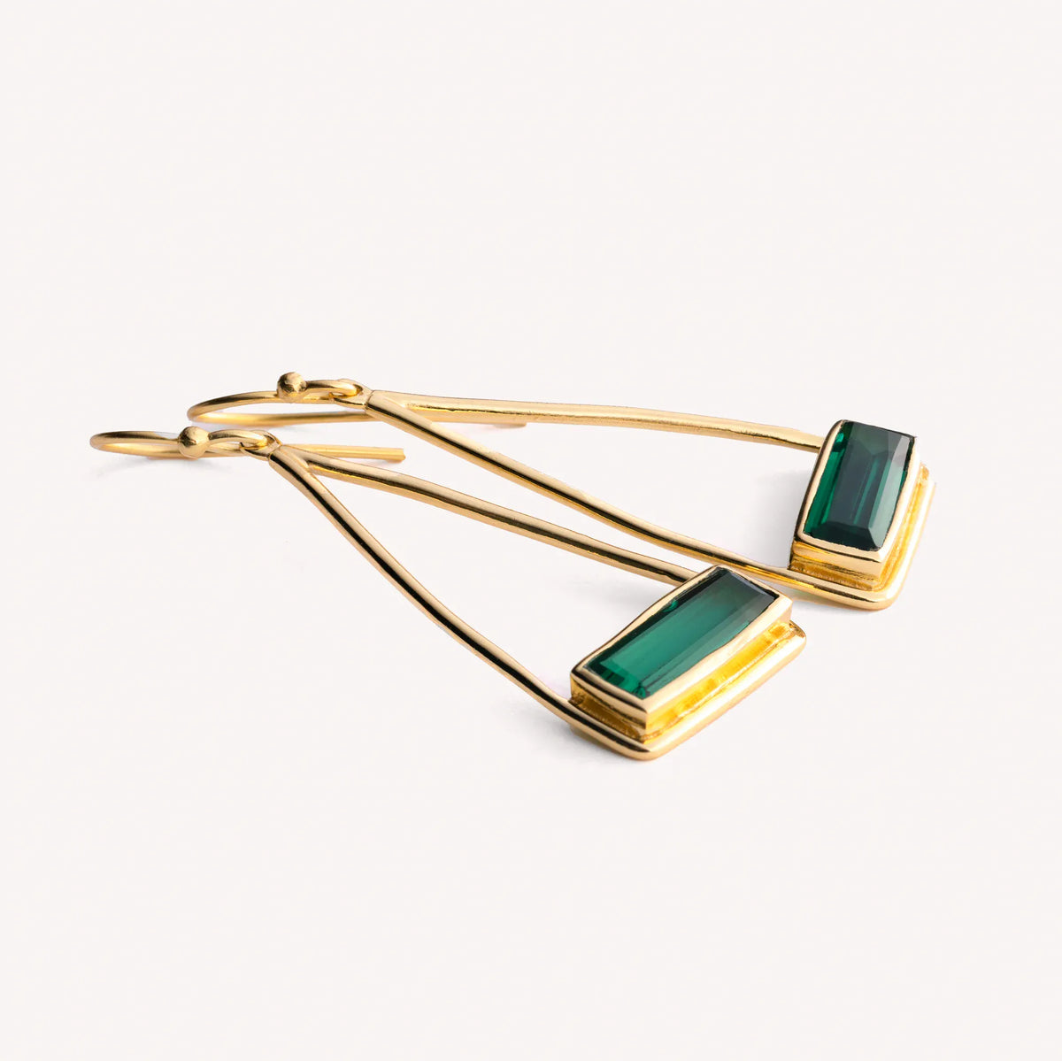 Juvi Pendants/Necklaces Manhattan Swing Earrings | Green Tourmaline & Gold Vermeil