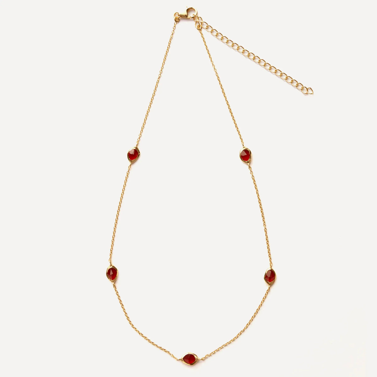 Juvi Pendants/Necklaces Stepping Stone Necklace | Garnet & Gold Vermeil