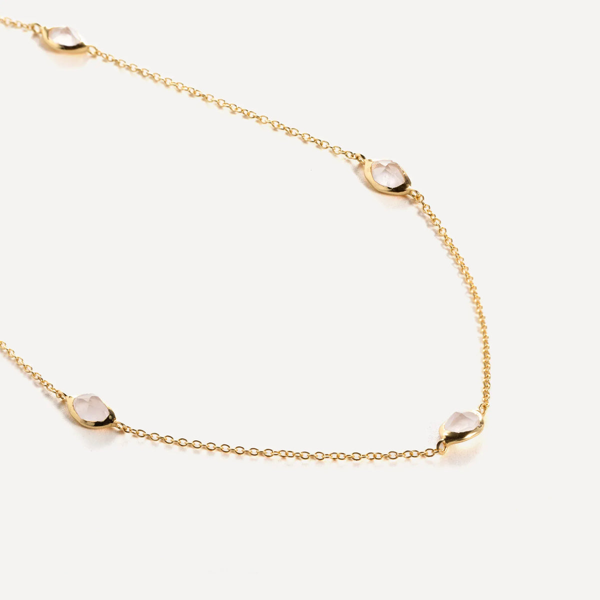 Juvi Pendants/Necklaces Stepping Stone Necklace | Rose Quartz & Gold Vermeil