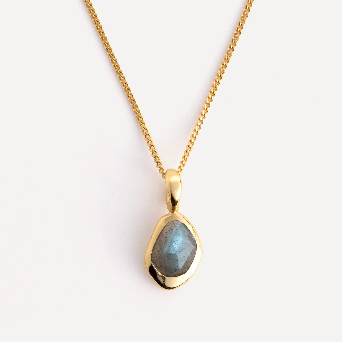 Juvi Pendants/Necklaces Stepping Stone Small Pendant | Labradorite & Gold Vermeil