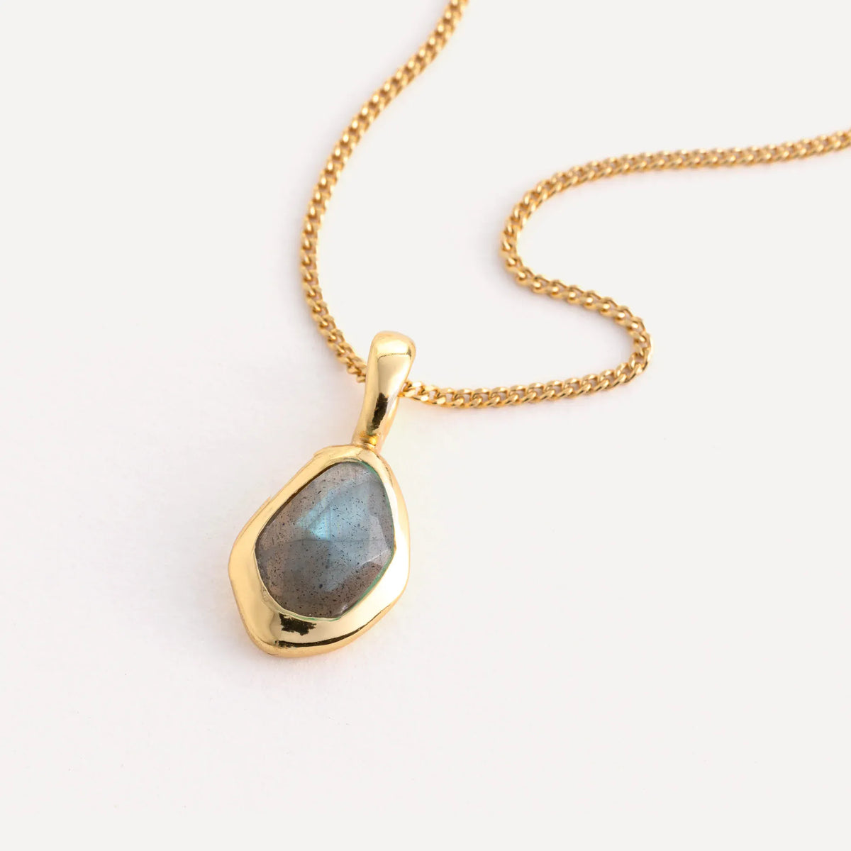 Juvi Pendants/Necklaces Stepping Stone Small Pendant | Labradorite & Gold Vermeil