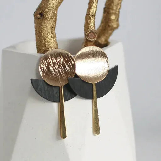 Kaiko Black & Gold | Art Deco Earrings