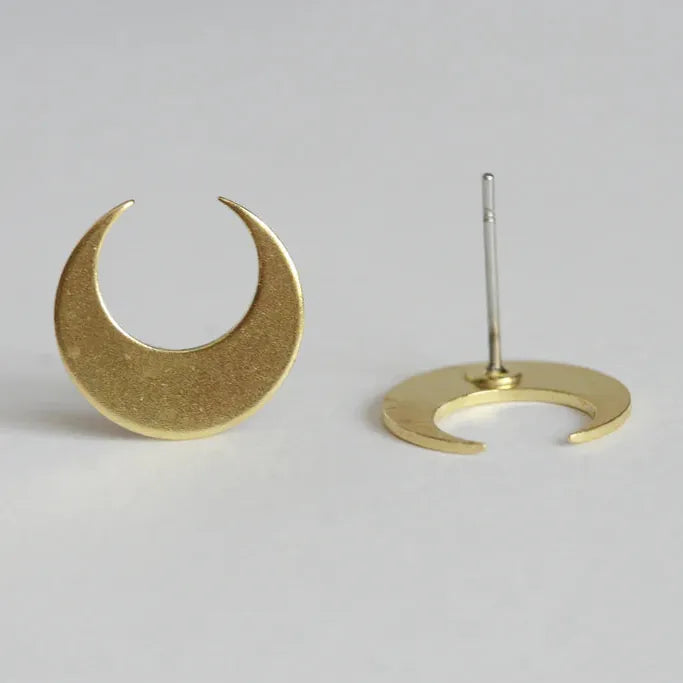 Kaiko Brass | Lunar Moon Studs