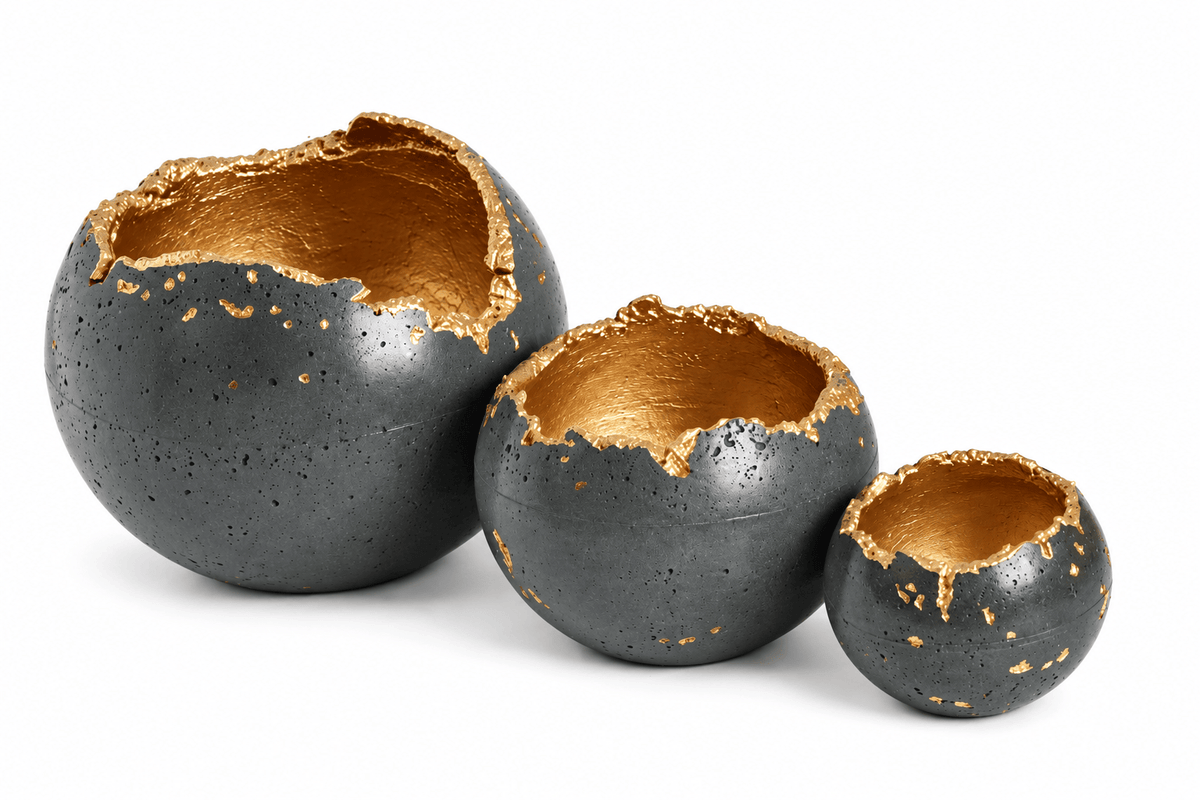 Kaiko Homewares Ceramics & Sculptures Decorative Concrete Sphere | Charcoal