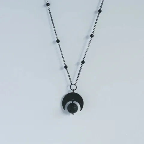 Kaiko Lava Aromatherapy | Moon Necklace