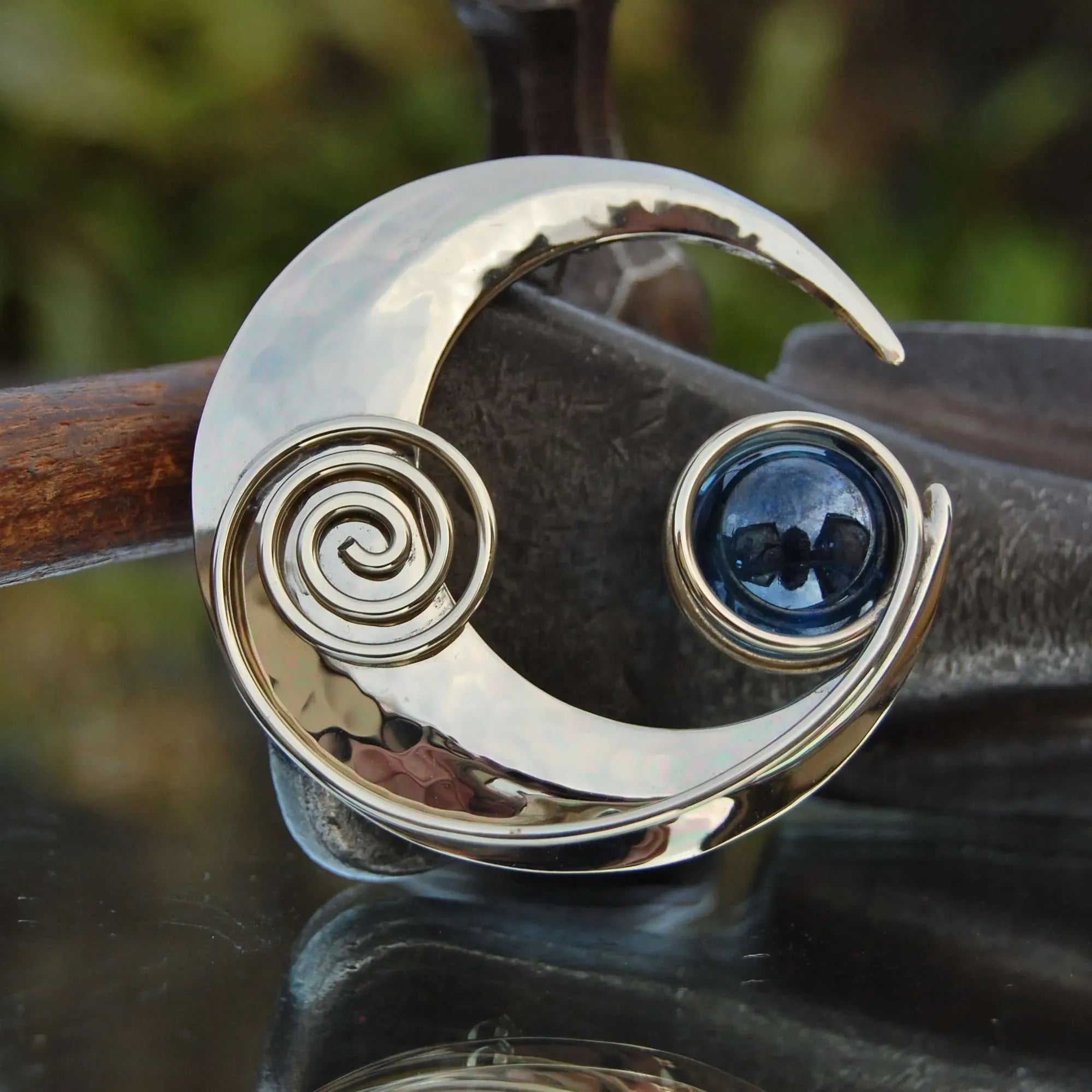 Kieran Cunningham Celtic Crescent Moon Brooch - Large
