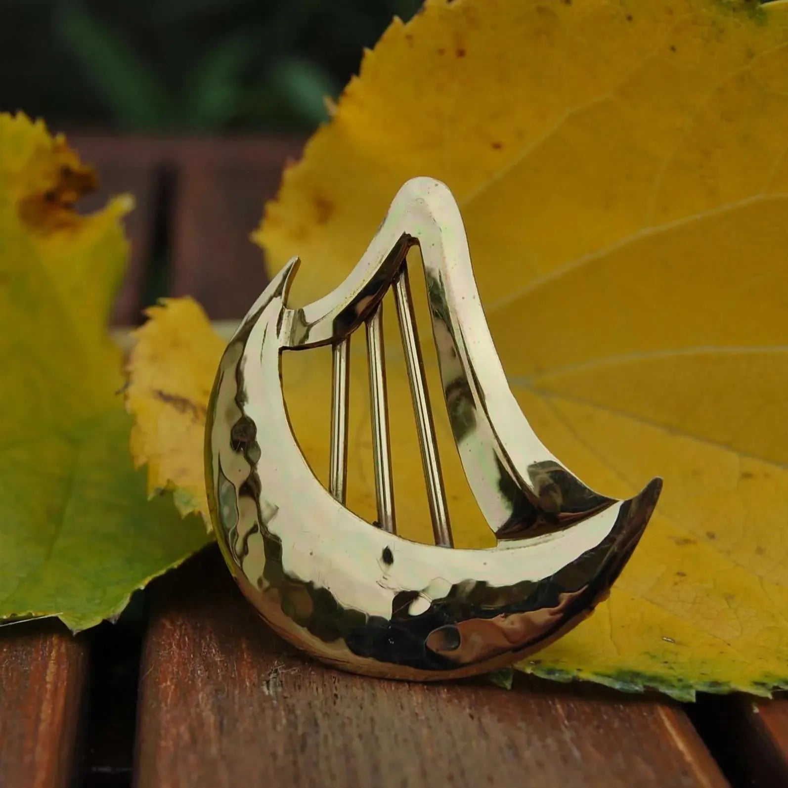 Kieran Cunningham Harp Moon | Brooch Brass
