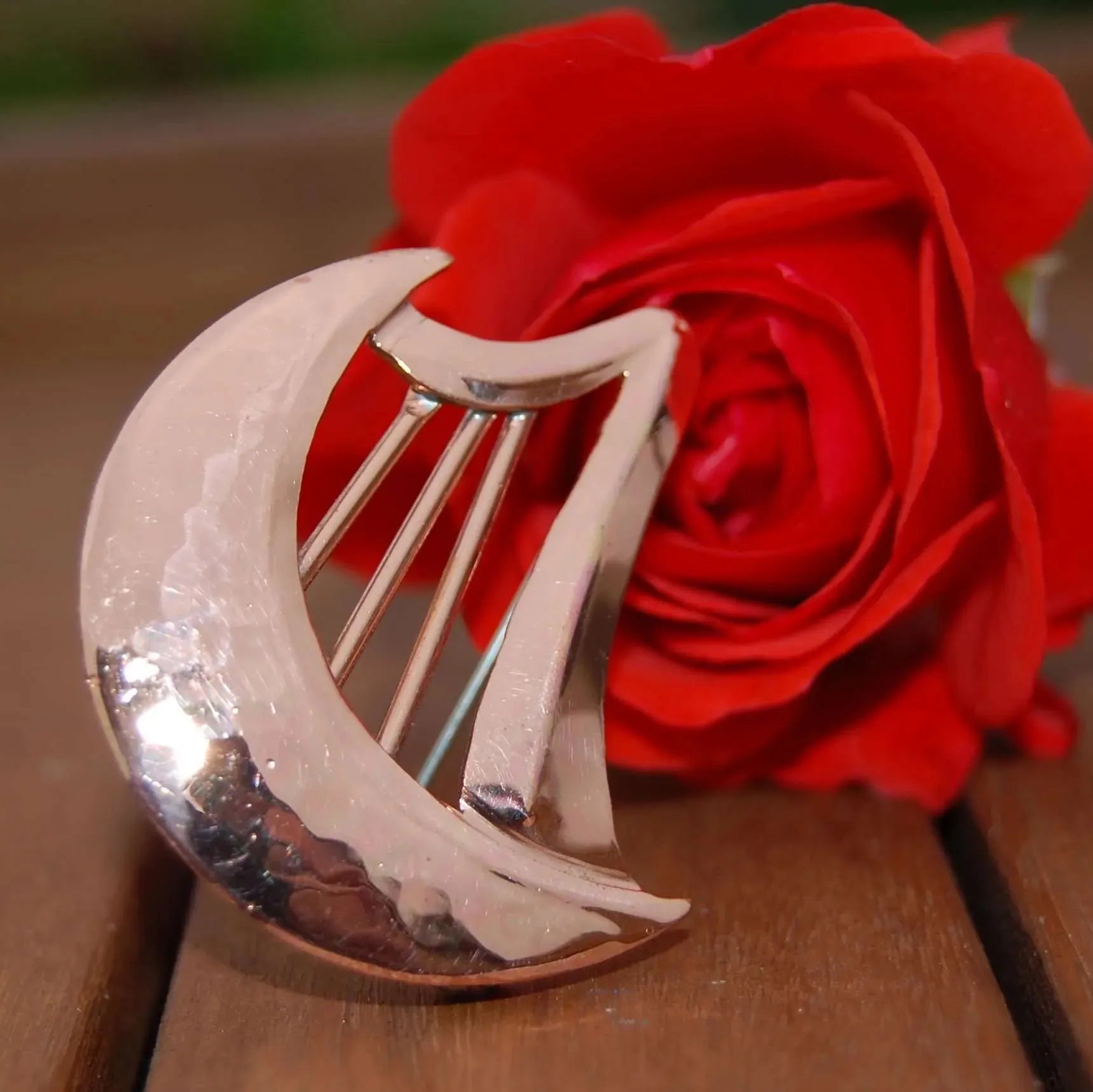 Kieran Cunningham Harp Moon | Brooch Copper