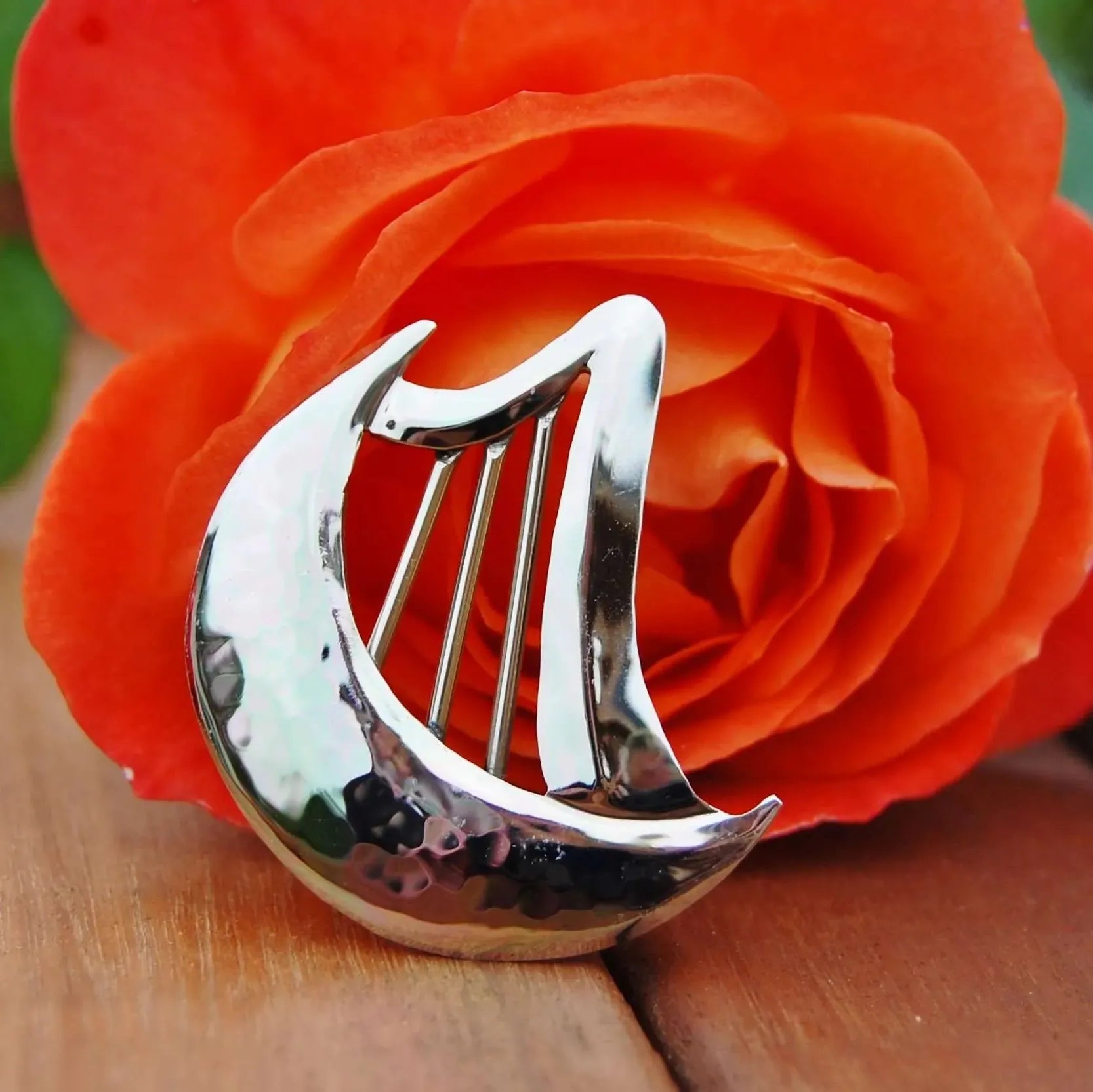 Kieran Cunningham Harp Moon | Brooch Silver
