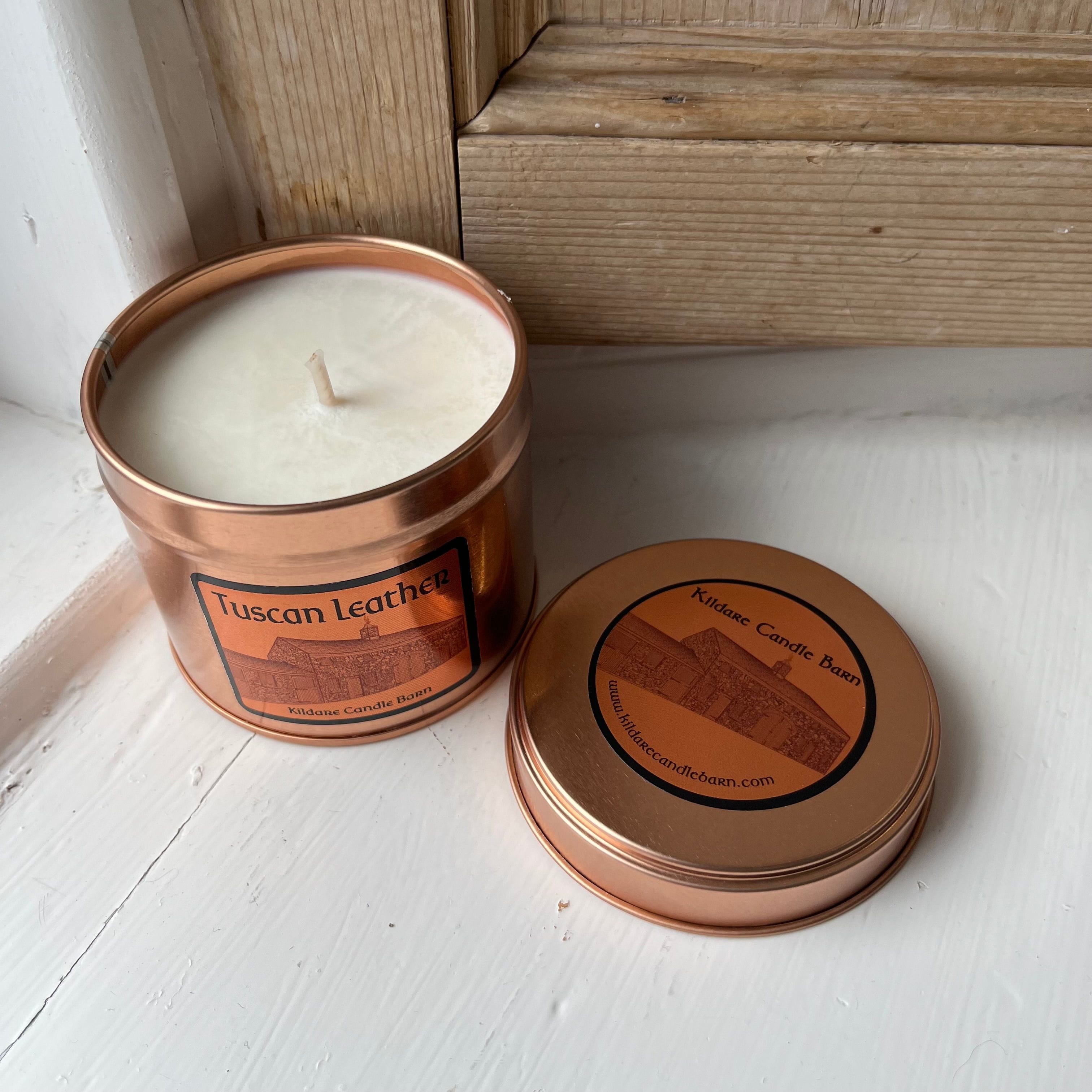 Kildare Candle Barn Tuscan Leather | Soy Wax Candle