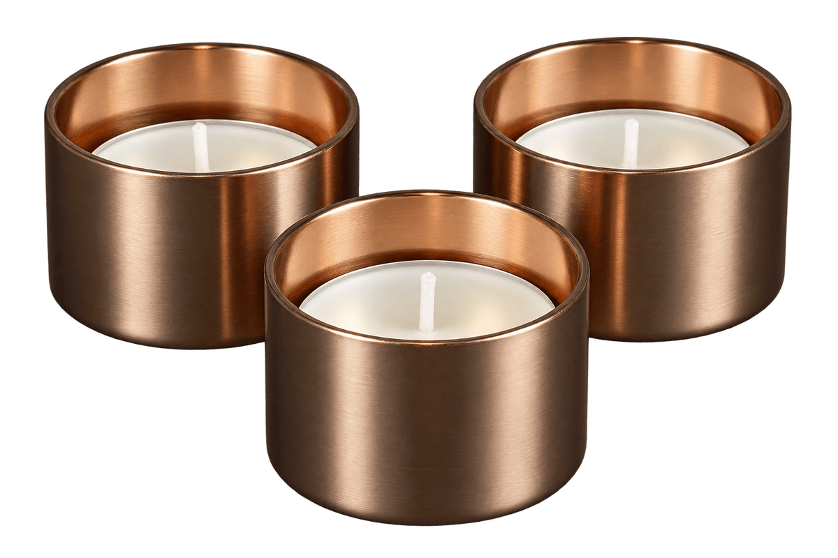 Kopper Kreation Candles Candleholders | Trio of Copper Tealight Holders
