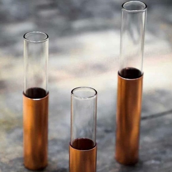 Kopper Kreation Copper Pipe Flower Bud Vase | Set of 3