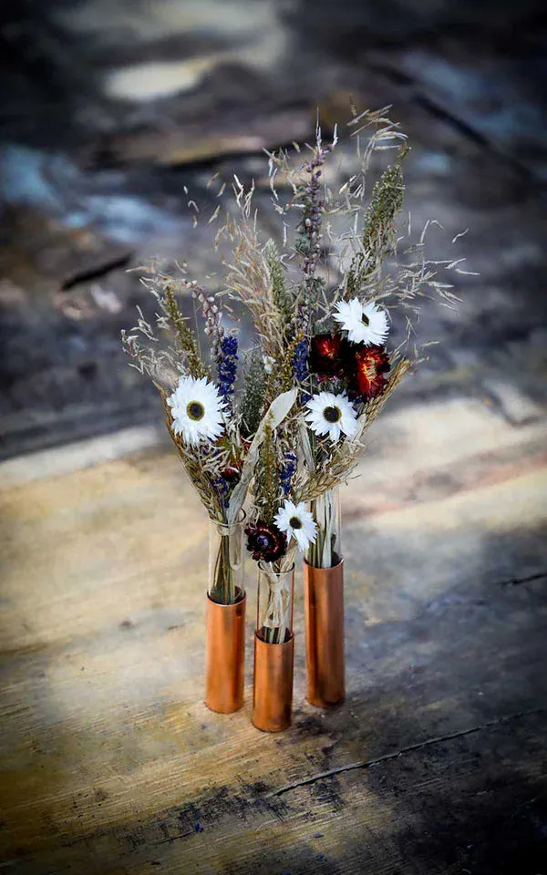 Kopper Kreation Copper Pipe Flower Bud Vase | Set of 3