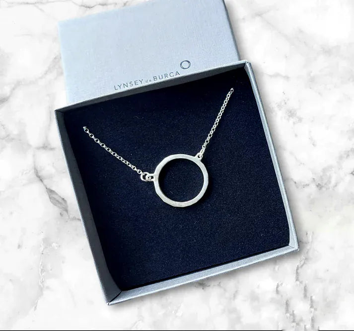 Lynsey De Burca Pendants/Necklaces Linkage | Ancaire Sterling Silver Circle Pendant