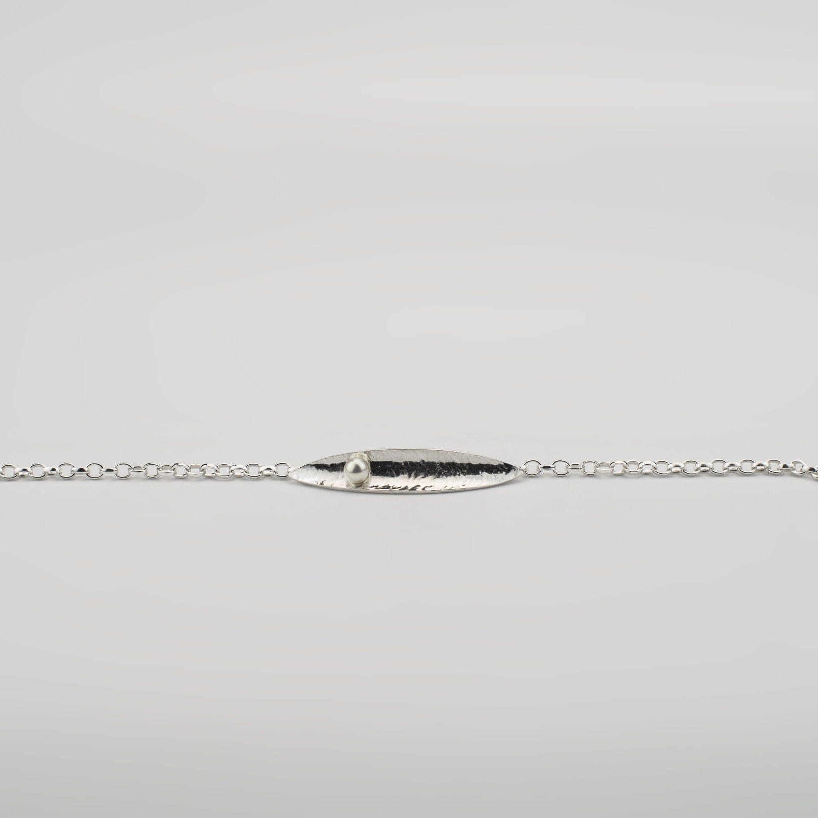 Martina Hamilton Bracelets/Bangles Leaf | Sterling Silver and Fixed Pearl Bracelet